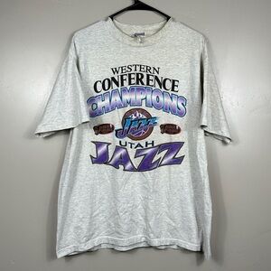 Vintage 1997 Utah Jazz NBA Finals Western Conference Champions T-shirt Sz XL